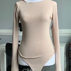 Ribbed Tan Bodysuit
